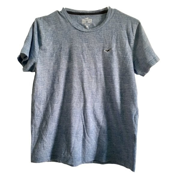 Hollister Men's ShortSleeve Logo Icon Crew Must Have Collection Heather BlueTee - Picture 3 of 7